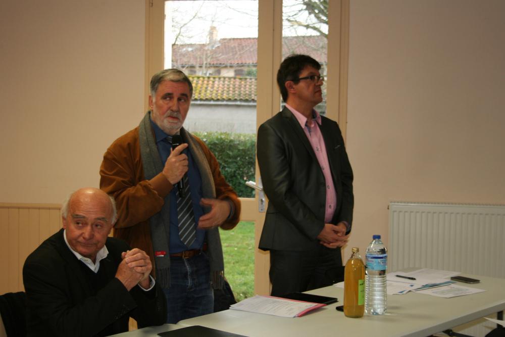 Didier Somen, président du Pôle Territorial entouré d'André Cabot et Sylvain Cals