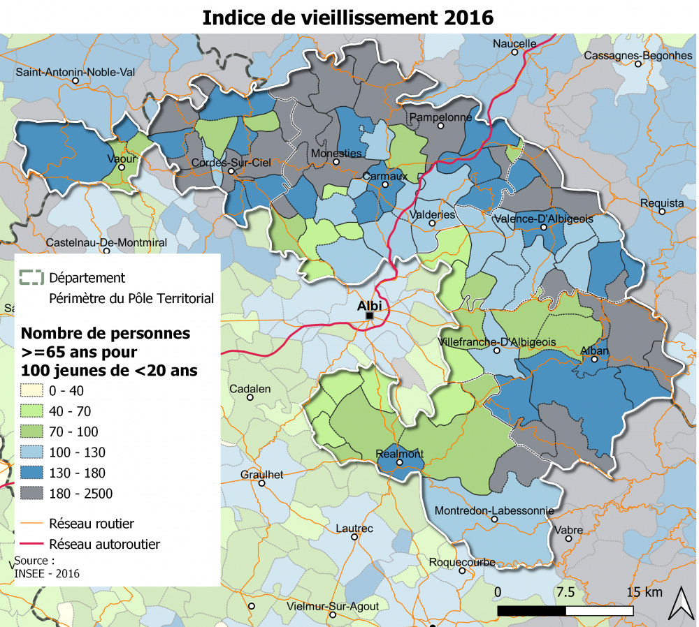 Indice de vieillissement 2016